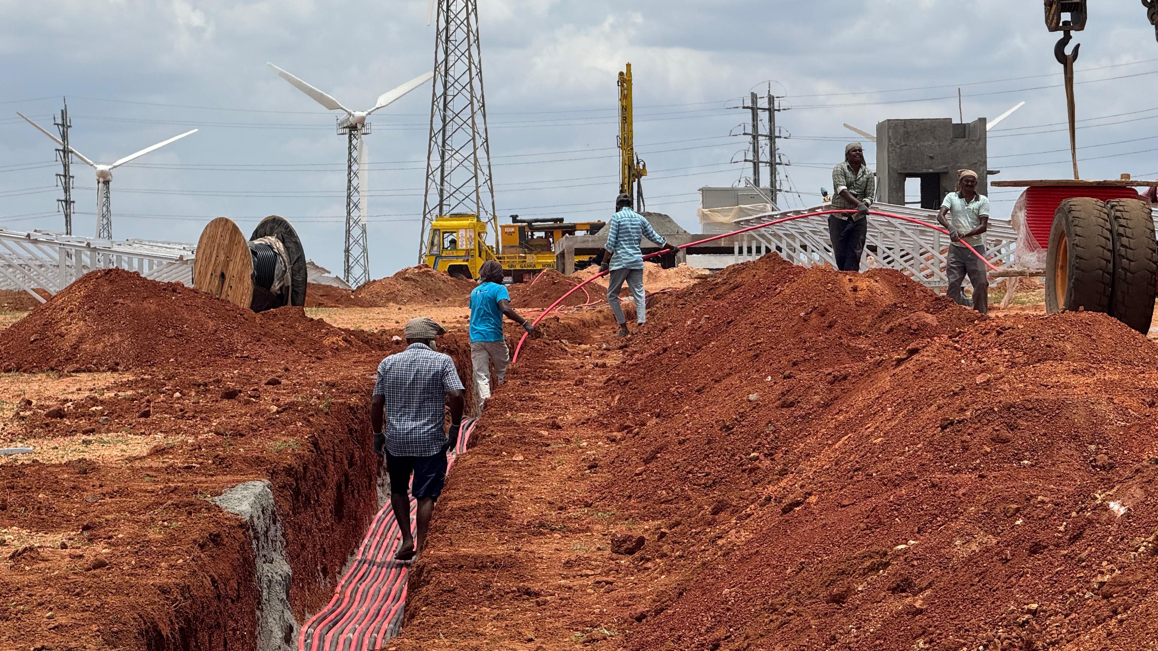 Solar panels at the 21.75 MW Kallor project site